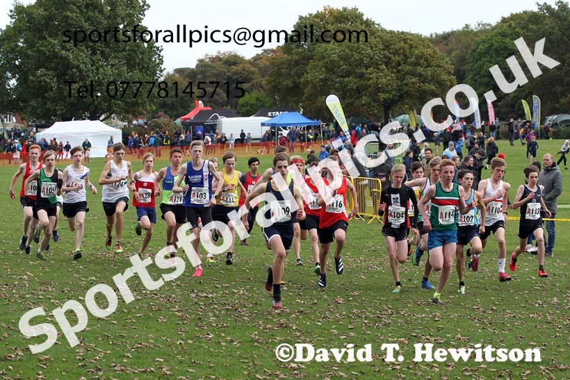 Boys under-15s Northern Cross Country Relays, Graves Park, Sheffield. Photo: David T. Hewitson/Sports for All Pics
